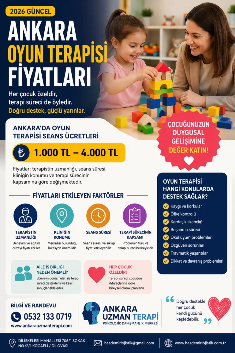 ankara oyun terapisi fiyatları 2026