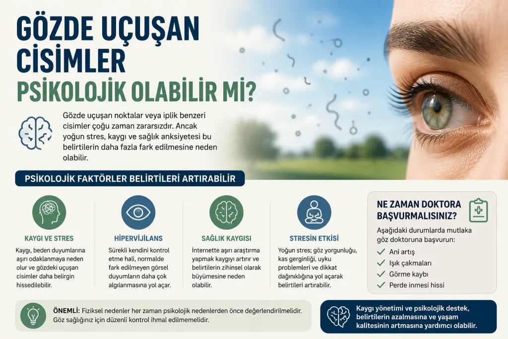 gözde uçuşan cisimler psikolojik olabilir mi?